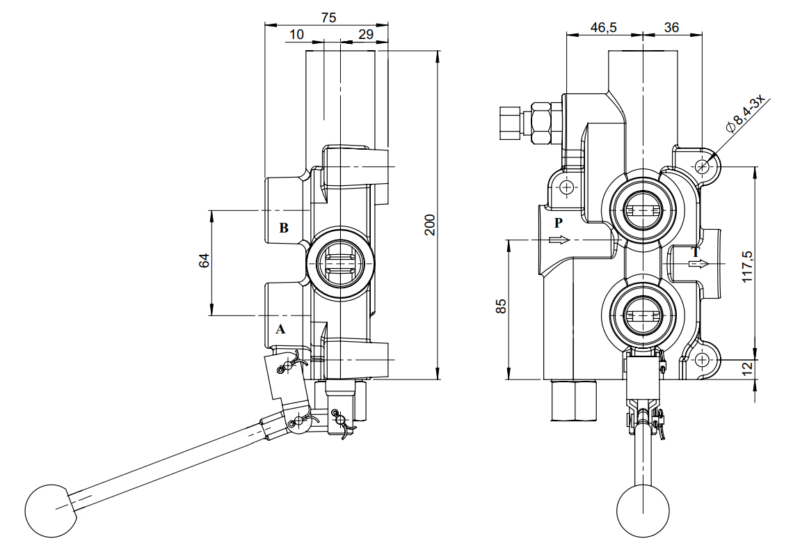 HBNP81 log splitter hydraulic valve measurements